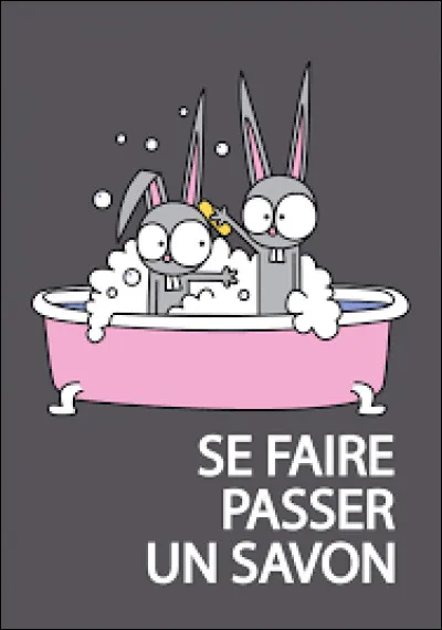 Selon l'expression, "passer un savon" à quelqu'un équivaut à :