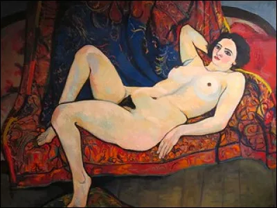 Qui a peint "Nu au canapé rouge" ?