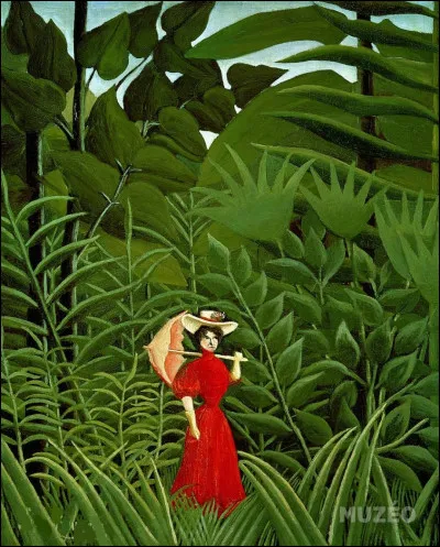 Qui a peint "Femme en rouge dans la forêt" ?
