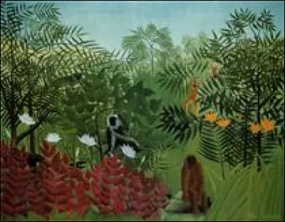 Qui a peint "Forêt tropicale avec singes et serpent" ?
