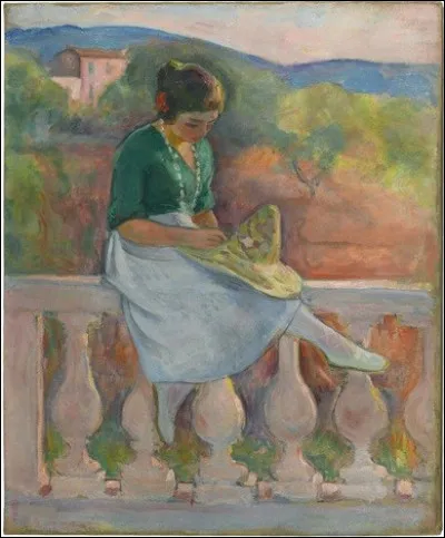 À qui doit-on le tableau intitulé "Jeune fille au chemisier vert et chapeau de paille" ?