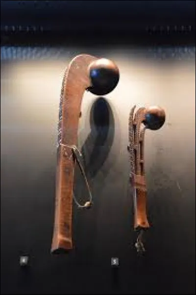 Quelle arme autochtone peut-on voir sur la photo ?