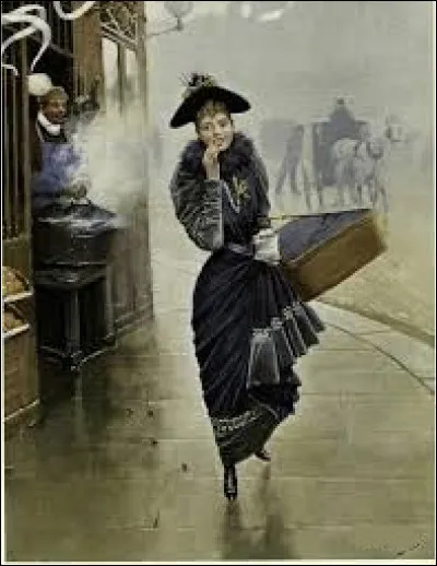 Qui a représenté cette femme en robe noire dans les rues de Paris ?