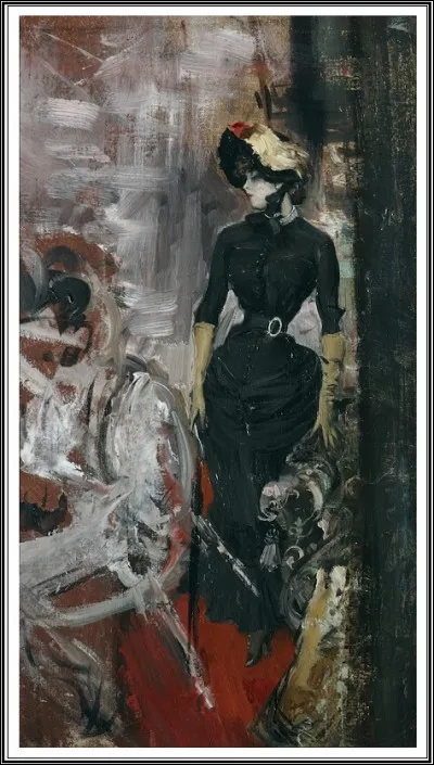 À qui doit-on la représentation de cette "Élégante en robe noire" ?