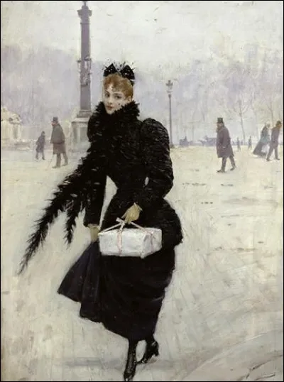 Qui a peint cette parisienne vêtue de noire ?