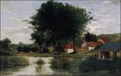 Qui a peint "Paysage d'automne (Ferme et étang)" ?