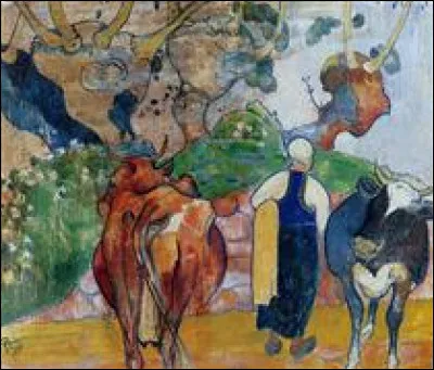 Qui a peint "Paysanne et vaches dans un paysage" ?