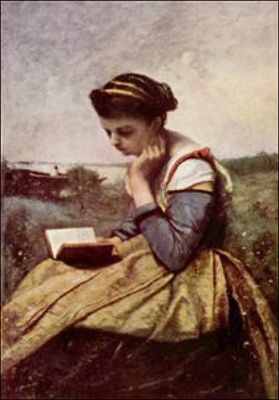 Qui a peint "Femme lisant dans un paysage" ?
