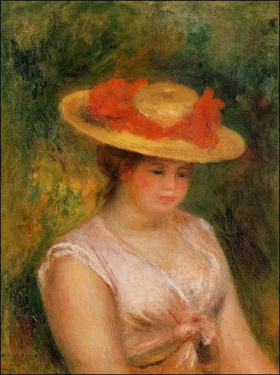 Qui est l'auteur de cette "Femme au chapeau de paille" ?