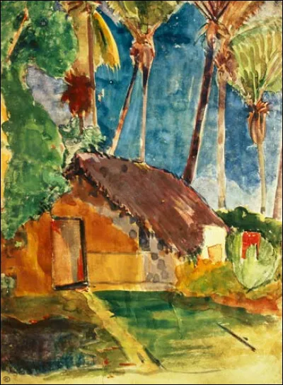 Qui a peint "La Hutte de paille sous les palmiers" ?