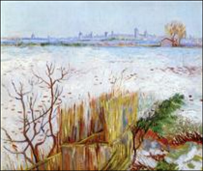 Qui a peint "Paysage enneigé avec Arles en arrière-plan" ?