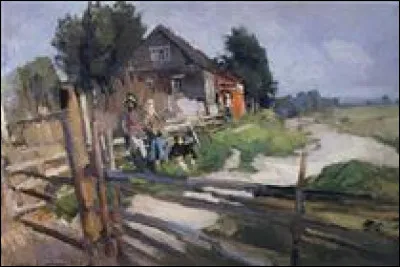 Qui a peint "Paysage avec clôture" ?