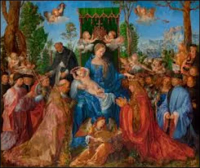 Quel peintre s'est représenté dans la Vierge de la fête du rosaire (1506) ?