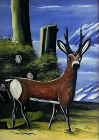 Qui a peint "Chevreuil avec un paysage en arrière-plan" ?