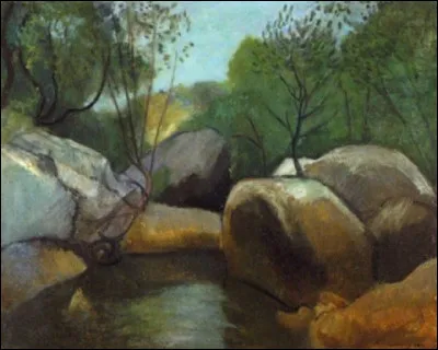 Qui a peint "Le Trou d''eau dans les rochers, Corse" ?