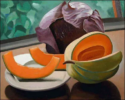 Qui a peint "Nature morte au melon et au chou rouge" ?