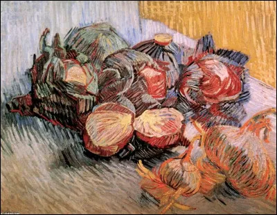 Qui a peint "Nature morte avec chou rouge et oignons" ?