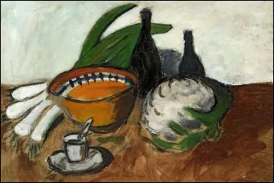 Qui a peint "Nature morte au chou et au poireau" ?