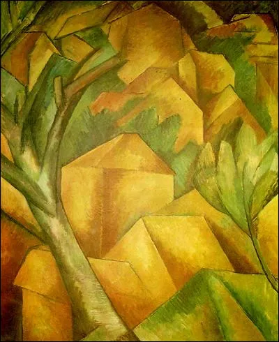 Dans son uvre "Maisons à l'Estaque", de quoi la simplification des maisons est censée être à l'origine ?