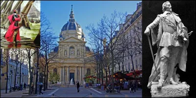 Allons dans cet endroit du savoir et du transfert de ce savoir ! Mais il est assez particulier de voir la sépulture dun religieux dans un endroit rendu à l'état laïc suite à la « loi sur la séparation des Églises et de l'État » de 1905. Bon, il ne l'a pas su, mais, probablement, cela ne l'aurait pas gêné, lui, qui a lutté contre une religion monothéiste !
Où sommes-nous et qui est cette personne (1 réponse) ?