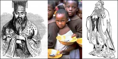 Il porte le nom de « Kong Qiu », son nom social est « Zhongni ». Egalement, on l'appelle respectueusement « Kongfuzi ». Il nous a donné cette citation : 
« Quand un homme a faim, mieux vaut lui apprendre à pêcher que de lui donner un poisson ».
Qui est ce philosophe ?