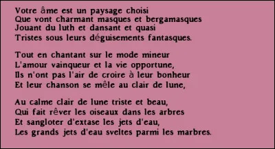"Masques et bergamasques" > Quel poète a écrit ces quatrains ?