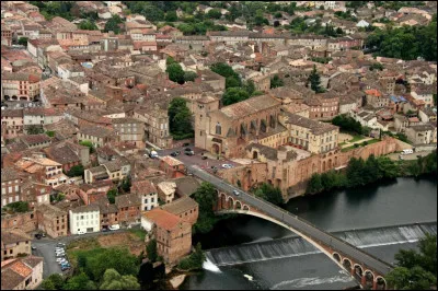 Ville de 15 000 habitants bordée par le Tarn, au coeur d'une région viticole :