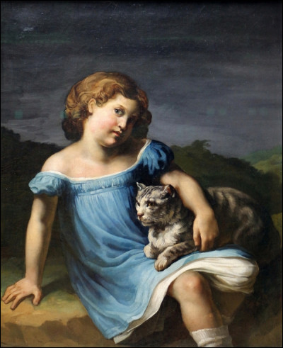 Quel peintre romantique français du XIXe a réalisé "Louise Vernet avec chat" ?