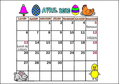 Nous sommes le __________ avril.