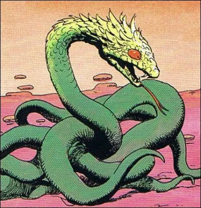 Quel est le nom du reptile qui veut absolument lui dérober sa ceinture ?