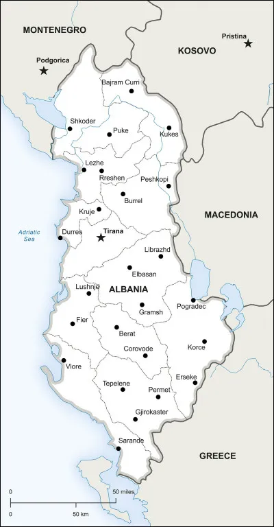 Quelle est la superficie de l'Albanie ?