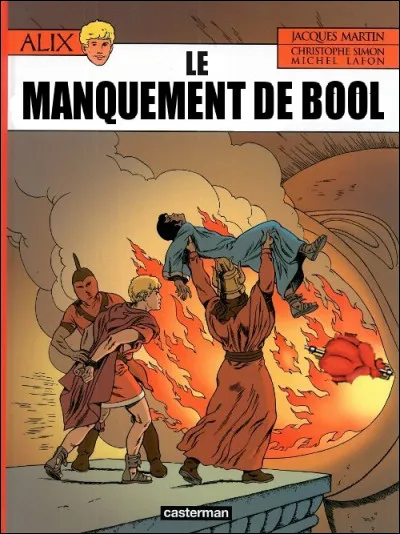 Pour le 30e album, Alix bat le bec à Baalbeck avec son inséparable ami [son nom?]. Quel est le bon titre et l'élément en trop sur cette couverture ?