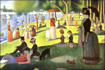"Un dimanche après-midi à l'Île de la Grande Jatte", peint en 1884-1886, est un tableau de ...