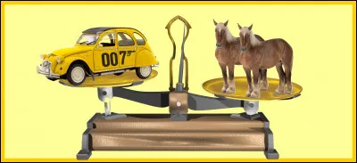 Deux chevaux comtois sont plus lourds que la 2 CV Citroën de James Bond. Êtes-vous d'accord avec la balance ?