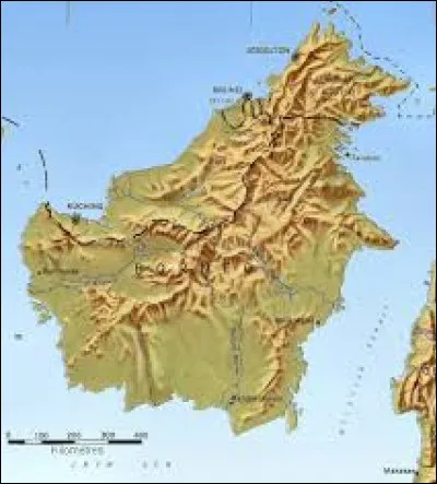 Le territoire de l'île de Bornéo est partagé entre deux Etats souverains.
