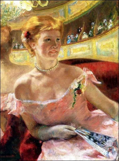 Qui a réalisé le tableau "Femme au collier de perles dans la loge" ?
