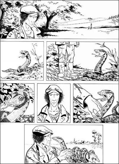 Le mystérieux personnage de "Silence", dont une réédition a été préfacée par l'écrivain ... avait fait connaître Didier Comès dès 1979. Quelles sont les mots de ce personnage ?