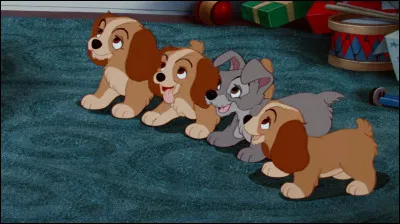 Dans le Disney "La Belle et le Clochard", comment s'appellent les quatre chiots ?