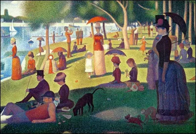 Qui a peint "Un dimanche après-midi à l'île de la Grande Jatte", où l'on distingue des bateaux en arrière-plan ?