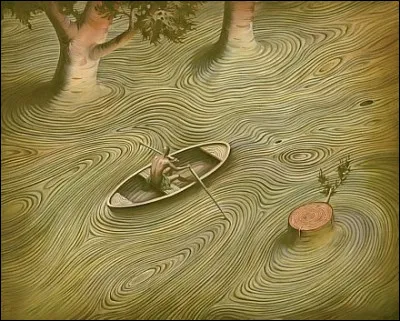 Qui a peint cette barque, intitulée "Courant" ?