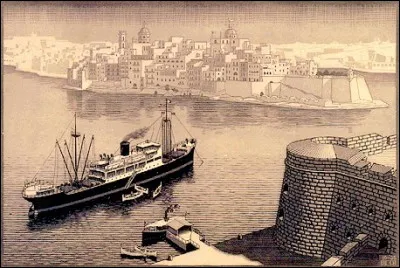 Quel est l'auteur de cette gravure, "Senglea, Malte" ?