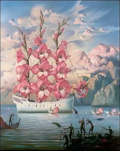 Cette toile "Voiles d'hibiscus" a un petit air de famille avec la précédente. Mais est-elle du même peintre ?
