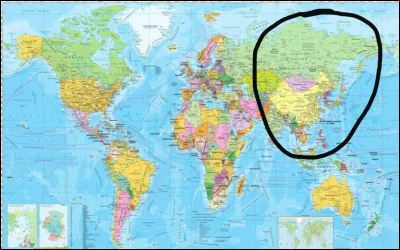 Le continent entouré en noir est...