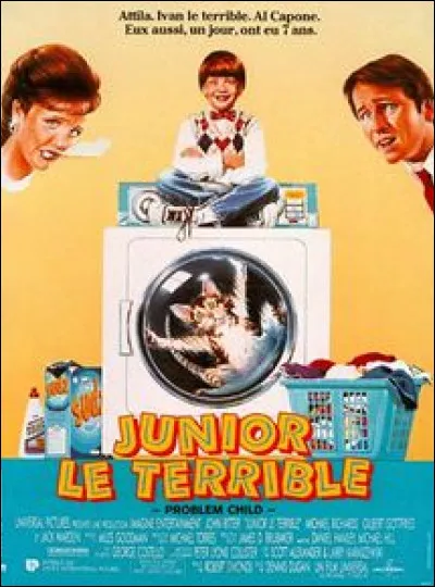 Dans le premier film de "Junior Le Terrible", en quoi est déguisé Junior lorsqu'il se rend à la fête d'anniversaire ?