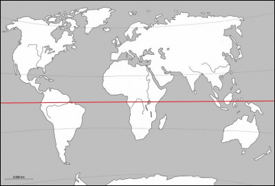 À quel degré de latitude correspond la ligne de l'équateur ?