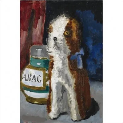 À qui appartient le tableau "Chien au ruban bleu et pot à tabac" ?