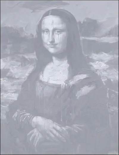 Quel artiste contemporain connu pour ses grandes toiles monochromes, représentant des personnalités a peint "Les Funérailles de Mona Lisa" ?