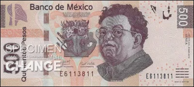Quel couple de peintres figure sur les billets de banque de 500 pesos mexicains ?
