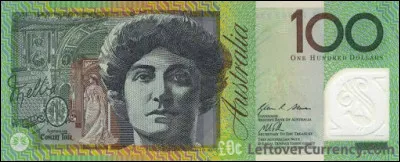 Depuis 1996, quelle soprano, rendue célèbre par un dessert, figure sur le recto du billet de 100$ australien ?
