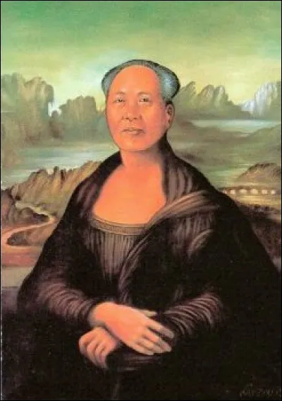 De qui "La Joconde" a-t-elle pris les traits dans "La Joconde rouge", carte postale de Laverdet ?